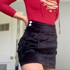free people black mini skirt